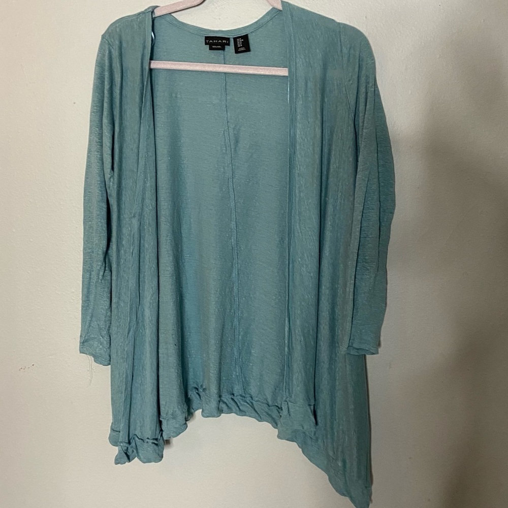 Tahari 100% Linen Cardigan | Size Medium